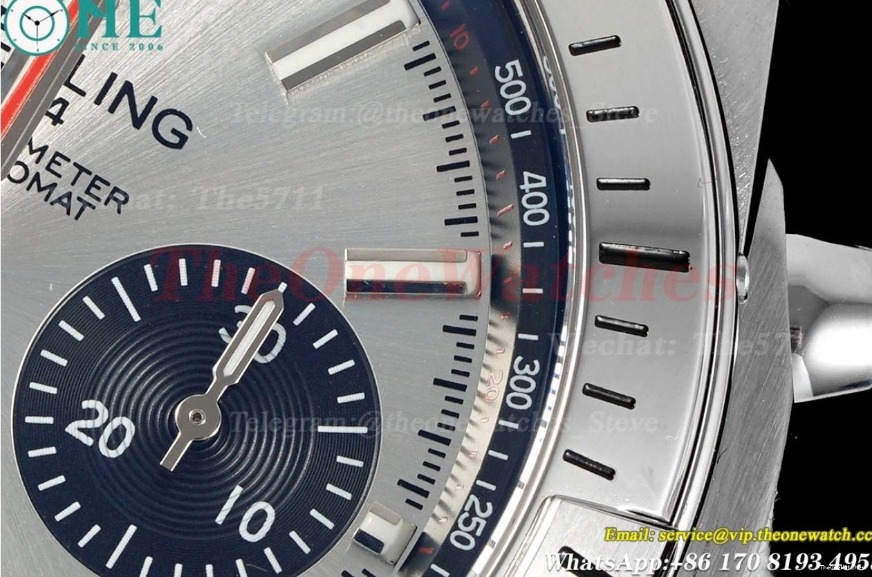 Chronomat Strap Dial 42MM TF on A7750 Silver B01 Rubber Rouleaux 0401